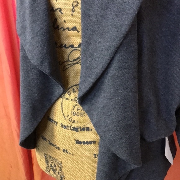 OATT Women’s Open Front Cardigan Gray Size S Waterfall With Dolman Sleeves - Picture 5 of 12